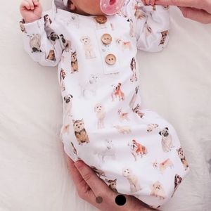Caden Lane Knotted Gown - Newborn Size 0-3 Puppies - Sold Out